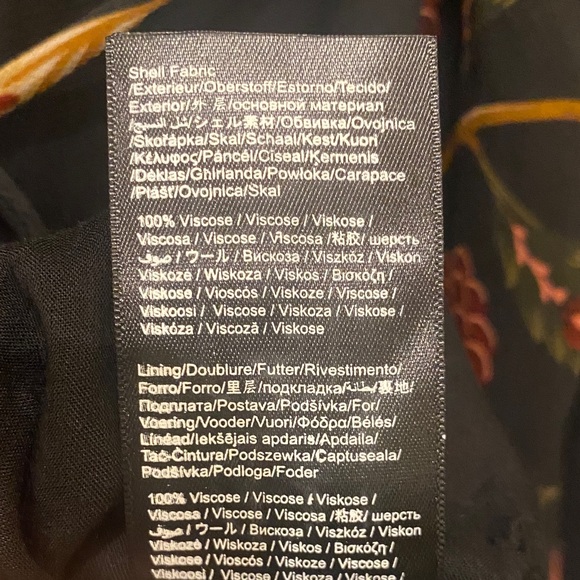 Farm Rio Black Berry Garden Long Sleeve Pleated Maxi Dress Size M - Picture 14 of 14